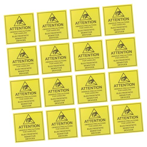 CAXUSD 200 Stück Antistatik Etikett Elektrisches Warnschild Aufkleber Für Statische Geräte Elektrostatische Warnaufkleber Warnaufkleber Für Stromschläge Allergische Warnaufkleber von CAXUSD