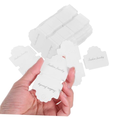 CAXUSD 200 Stück Schmuckverpackungskarte Anzeigekarten für Verpackungen Schmuck-Display-Verpackungskarte Armbandkarten zu verkaufen Anhänger-Hängekarte Halsketteverpackung Papier Weiß von CAXUSD