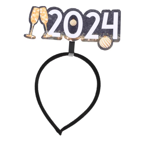 CAXUSD Partyzubehör 2024 Kompaktes Haarband Neujahrskostüm-Requisite haar spangen haarclips Tiara Haargummi Haarschmuck für das neue Jahr Partygeschenke für das neue Jahr empfindlich von CAXUSD