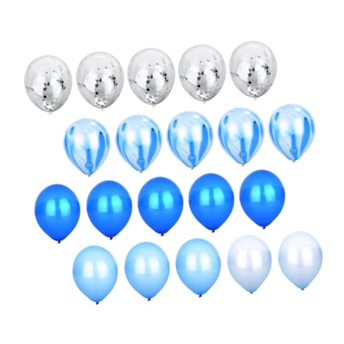 CAXUSD 20Er Set Latexballon Dekoration Dekoballon Latex Partyballons Pailletten Partyballons Paillettenballons Konfettiballons Partyzubehör Blaue Emulsion von CAXUSD