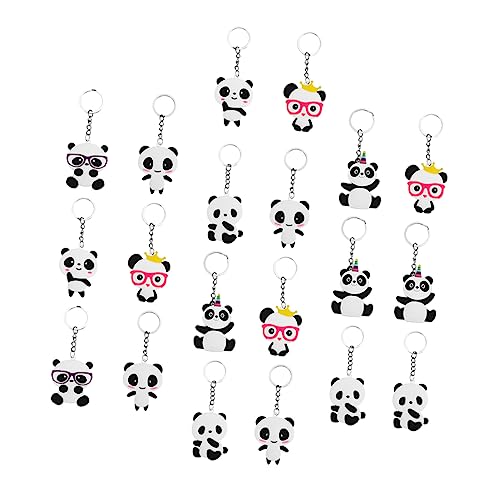 CAXUSD 20St Schlüsselanhänger reise dekor Tasche Preise im Klassenzimmer Schlüsselbund Schlüsselringe Mehrzweck-Panda-Anhänger Panda-Geschenke Rucksack schmücken Zubehör Ornament Kind PVC von CAXUSD