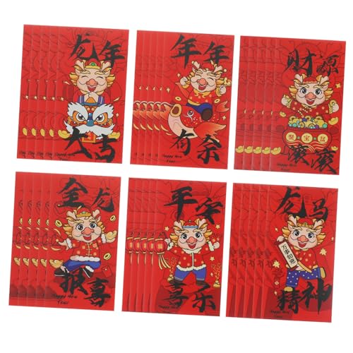 CAXUSD 24 Stück Rote Umschläge für Chinesisches Neujahr Traditionelle Hong Bao mit Kunstmustern für Glück und Segen Große Packungen für Feiern und CAXUSD 24 Stück Rote Umschläge für Chinesisches Neujahr Traditionelle Hong Bao mit Kunstmustern für Glück und Segen Große Packungen für Feiern und von CAXUSD