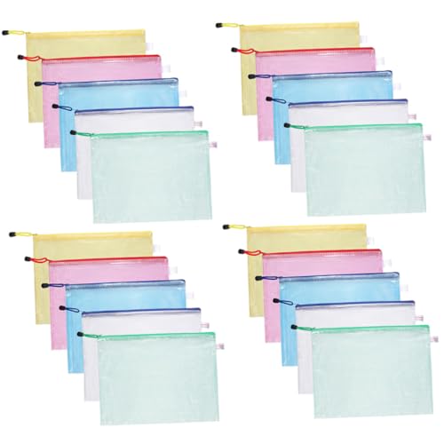 CAXUSD 24 Stück Teiliges Mesh File Pouch mit Reißverschluss Große Kapazität Verschleißfest Wasserabweisend Vielseitig für Büro Schule Aufbewahrung von Stiften Dokumenten und Kleinteilen CAXUSD 24 Stück Teiliges Mesh File Pouch mit Reißverschluss Große Kapazität Verschleißfest Wasserabweisend Vielseitig für Büro Schule Aufbewahrung von Stiften Dokumenten und Kleinteilen von CAXUSD