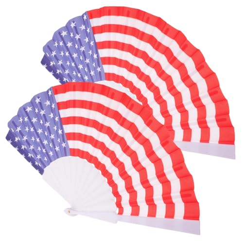 CAXUSD 2Stücke Faltbare Handfächer mit Amerikanischem Flaggenmuster für Unabhängigkeitstagsfeiern Patriotische Veranstaltungen Tanzfestivals und Kreative Dekorationen Tragbar CAXUSD 2Stücke Faltbare Handfächer mit Amerikanischem Flaggenmuster für Unabhängigkeitstagsfeiern Patriotische Veranstaltungen Tanzfestivals und Kreative Dekorationen Tragbar von CAXUSD