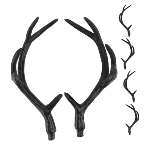CAXUSD 3 Paar Halloween Geweih Stirnband Diy Tierhörner Haarreif Realistische Schwarze Hirschhörner Leichter Kopfschmuck für Halloween Party Cosplay Kostüm und Theaterspaß CAXUSD 3 Paar Halloween Geweih Stirnband Diy Tierhörner Haarreif Realistische Schwarze Hirschhörner Leichter Kopfschmuck für Halloween Party Cosplay Kostüm und Theaterspaß von CAXUSD
