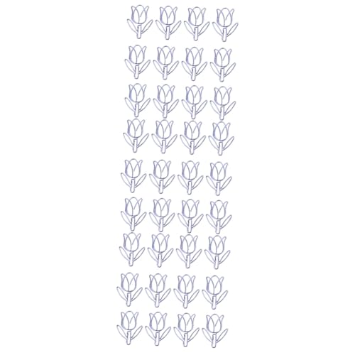 CAXUSD 3 Sätze Papierklemmen Neuartige Büroklammern Große Tulpe Papierclips Cartoon Büroklammern Lustige Büroklammern Kreative Papierstifte Lesezeichen-clips Violett 12 Stück * 3 von CAXUSD