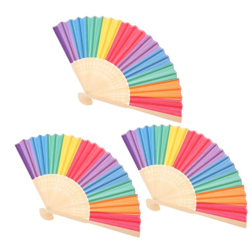 CAXUSD 3 Stück Bunte Faltbare Handfächer mit Bambusgriff Tragbar Regenbogenfarbig Leicht Kompakt für Hochzeit Party Bühne und Sommergebrauch Zufällige Farbe Zufällige Farbe CAXUSD 3 Stück Bunte Faltbare Handfächer mit Bambusgriff Tragbar Regenbogenfarbig Leicht Kompakt für Hochzeit Party Bühne und Sommergebrauch Zufällige Farbe Zufällige Farbe von CAXUSD