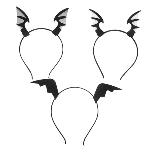 CAXUSD 3 Stück Teiliges Halloween Fledermaus Flügel Haarband für Erwachsene Robustes Festival Kostümzubehör Vielseitiges Gothic Cosplay Accessoire für Frauen und Familienfeiern von CAXUSD