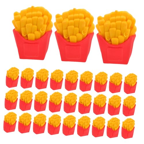 CAXUSD 30 Stück Eraser Für Französische Pommes Spielzeuggummi Schreibwaren-dinosaurierspielzeug Süßes Briefpapier Süße Mini-radierer Süße Schulsachen Für Mädchen Schule Radiergummis von CAXUSD