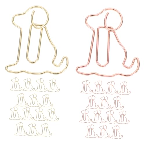 CAXUSD 30 Stück Hundepapierclip Bürobedarf Hund süße Papierclips Tierform Tierische Bürobedarf Süße Lesezeichen Büroklammern für Sammelalben Hundeklammern lustig Memo-Clips Eisen von CAXUSD
