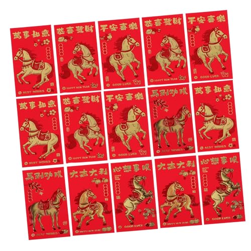 CAXUSD 30 Stück Rote Umschläge Jahr Des Pferdes Hochwertige Chinesische Hong Bao mit Geprägtem Foliendesign Reißfest für Lunar Neujahr Frühlingsfest Hochzeit Geburtstag von CAXUSD