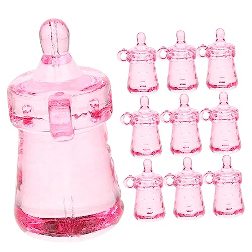 CAXUSD 30 Stück Teiliges Mini Babyflaschen Anhänger aus Transparentem Leichte DIY Babyparty Dekoration für Jungen und Mädchen Vielseitig als Schlüsselanhänger Armband oder Tischdeko von CAXUSD