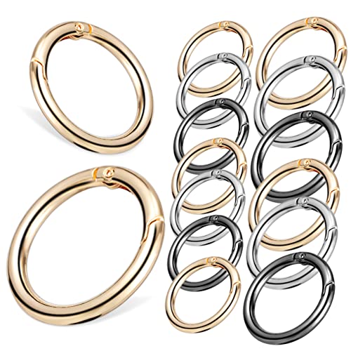 CAXUSD 30 Stück Teiliges O Ring Karabiner Rund Schnappverschlüsse für Taschenriemen Schlüsselanhänger Handtaschen DIY Zubehör in Gold Schwarz Silber CAXUSD 30 Stück Teiliges O Ring Karabiner Rund Schnappverschlüsse für Taschenriemen Schlüsselanhänger Handtaschen DIY Zubehör in Gold Schwarz Silber von CAXUSD