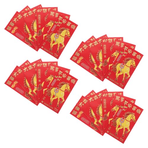 CAXUSD 300 Stück Chinesische Rote Geldumschläge Hong Bao für Jahr Des Pferdes Kreative Neujahrsumschläge für Frühlingsfest Hochzeiten und Geburtstage von CAXUSD