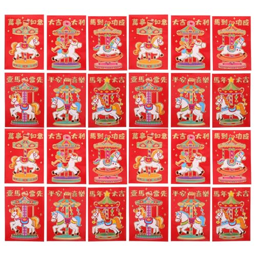 CAXUSD 300 Stück Chinesische Rote Umschläge Glücksumschläge für Jahr Karikaturdesign für Neujahrs und Frühlingsfest Dekorationen Kreative Geldgeschenke von CAXUSD
