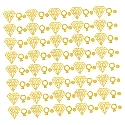 CAXUSD Ringe 300St Hochzeitskrümel Luftballons Streuung auf dem Hochzeitstisch Dekorationen Ornament Diamant-Dekor Konfetti mit goldenem Ring Diamantring Konfetti Kanten Braut von CAXUSD