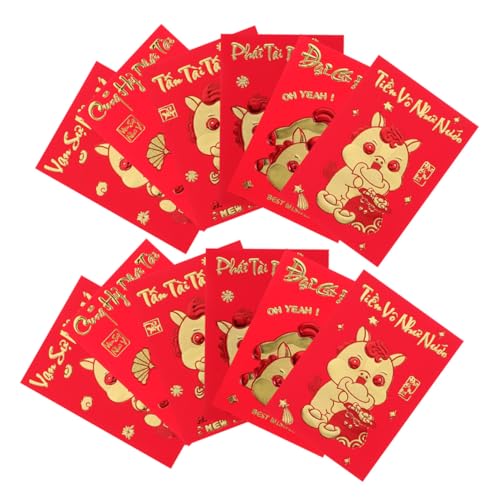 CAXUSD 360 Stück Kreative Rote Umschläge Jahr Des Pferdes Robuste Lucky Money Pockets für Lunar Fest Elegante Vietnamesische Festival Umschläge Vielseitig für Neujahrsfeiern und von CAXUSD