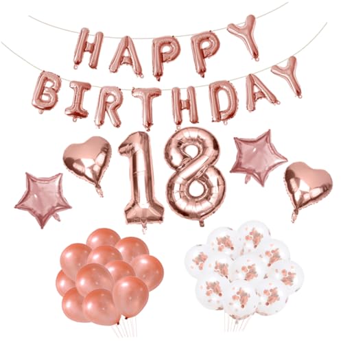 CAXUSD Ballon-dekoration Zum 18. Geburtstag 39-teiliges Roségold-luftballons-set Party-zubehör Errötender Ballon Für Blii-geburtstagsparty-dekorationen von CAXUSD
