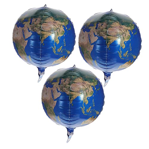 CAXUSD Hochzeitsdekoration 3St Ballon Dekor Globen für Kinder Blau Metallbesatz Reisekarte Foto-Requisiten Wanddeko für hochzeit aufblasbar schmücken Erde 4d Aluminiumfolie von CAXUSD