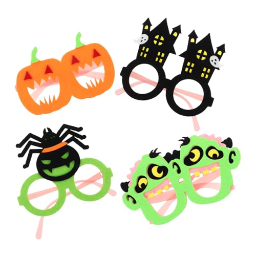 CAXUSD 4 Stück Halloween -Neongläser Festivalbrille Zubehör für Kinderkostüme Halloween-Party-Requisiten Carnival Brillen Lustiges Party-Brillengestell Halloween-Spielzeugbrille Vlies CAXUSD 4 Stück Halloween -Neongläser Festivalbrille Zubehör für Kinderkostüme Halloween-Party-Requisiten Carnival Brillen Lustiges Party-Brillengestell Halloween-Spielzeugbrille Vlies von CAXUSD