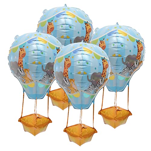 CAXUSD 4 Stück Heißluftballon Ballons Dekor Partydekorationen Partyzubehör Geburtstagsfeier Dekoration Festival-ballons Geburtstagsparty-zubehör Aluminiumfolie Karikatur Drachen 4d von CAXUSD