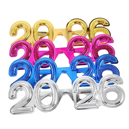 CAXUSD 4 Stück Lustige Feiertagsbrillen für Silvester Dekorationen Glitzernde Zahlengläser Kreative Foto Requisiten CAXUSD 4 Stück Lustige Feiertagsbrillen für Silvester Dekorationen Glitzernde Zahlengläser Kreative Foto Requisiten von CAXUSD