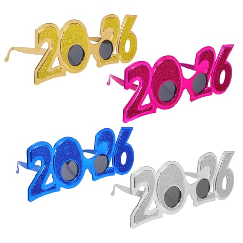 CAXUSD 4 Stück Lustige Zahlenbrillen für Silvesterfeiern Leichte Kunststoffbrillen für Partygäste und Foto Props CAXUSD 4 Stück Lustige Zahlenbrillen für Silvesterfeiern Leichte Kunststoffbrillen für Partygäste und Foto Props von CAXUSD