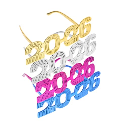 CAXUSD 4 Stück Neue Jahr Brillen für Abschlussfeier Brillen Witzige Party Augenaccessoires für Fotos und Festlichkeiten CAXUSD 4 Stück Neue Jahr Brillen für Abschlussfeier Brillen Witzige Party Augenaccessoires für Fotos und Festlichkeiten von CAXUSD
