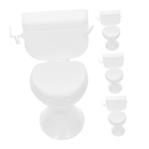 CAXUSD 4-teiliger Toilettensitz-kuchenaufsatz Niedliche Mini-kuchendekoration Miniatur-badezimmerdekor Für Puppenhaus-Setup Und Kreative Spielszenen von CAXUSD