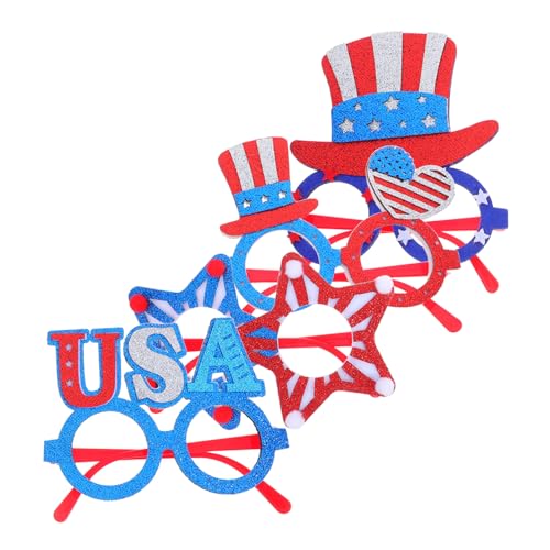 CAXUSD 4 Stück Unabhängigkeitstagbrille party zubehör zum unabhängigkeitstag patriotische Partyhüte Kostüm Brillen Foto Requisiten USA Dekorationen Urlaubs- Plastik CAXUSD 4 Stück Unabhängigkeitstagbrille party zubehör zum unabhängigkeitstag patriotische Partyhüte Kostüm Brillen Foto Requisiten USA Dekorationen Urlaubs- Plastik von CAXUSD