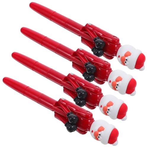 CAXUSD 4 Stück Weihnachtsmann Boxhandschuh Kugelschreiber Kawaii Punching Ballpoint Pen mit Glatter Schreibleistung für Schulbelohnungen Kreative Weihnachtsprojekte und Festliche Büros von CAXUSD
