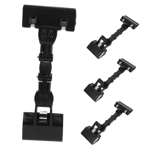 CAXUSD 4 Stücke Einstellbarer Etikettenclip Reißbrett-Clip Halter für Büroklammern Malklammern dekorativer Büroklammerhalter Büroklammerklemme Memo -Halter -Clip Plastik Schwarz von CAXUSD