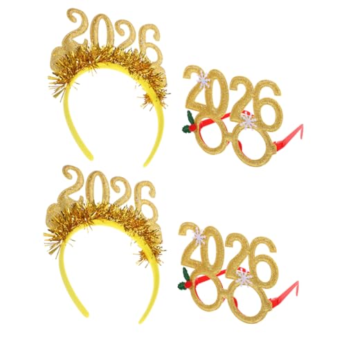 CAXUSD 4 Stücke Happy Year Haarbänder Brillen Glitzernde Party Accessoires für Weihnachten Silvesterfeiern Vielseitige Dekoration für Altersgruppen CAXUSD 4 Stücke Happy Year Haarbänder Brillen Glitzernde Party Accessoires für Weihnachten Silvesterfeiern Vielseitige Dekoration für Altersgruppen von CAXUSD