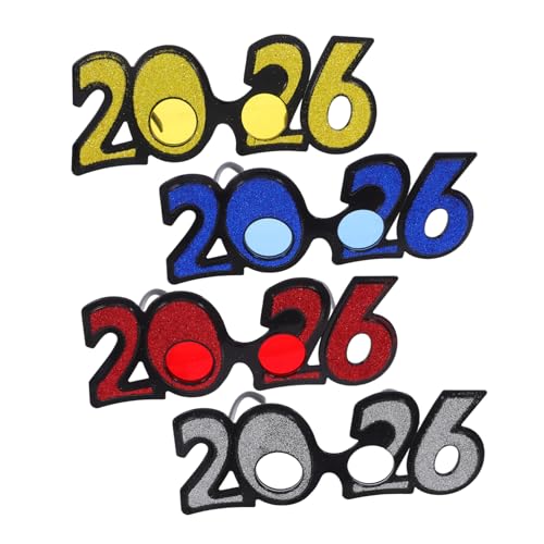 CAXUSD 4 Stücke Jahrgangsbrille Lustige Kostümbrille für Neujahrsfeiern Geburtstagsfeiern und Feiertagsfeiern Glitzernde Kunststoffbrille für Unvergessliche Partymomente CAXUSD 4 Stücke Jahrgangsbrille Lustige Kostümbrille für Neujahrsfeiern Geburtstagsfeiern und Feiertagsfeiern Glitzernde Kunststoffbrille für Unvergessliche Partymomente von CAXUSD