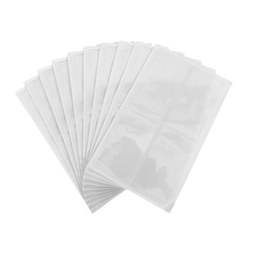 CAXUSD 40 Stück Selbstklebender Etikettclip Transparenter Etiketthalter transparente Taschenärmel Inhaber einer Bürokarte selbstklebende Index-Etikettentaschen Plastikkartenhalter PVC von CAXUSD