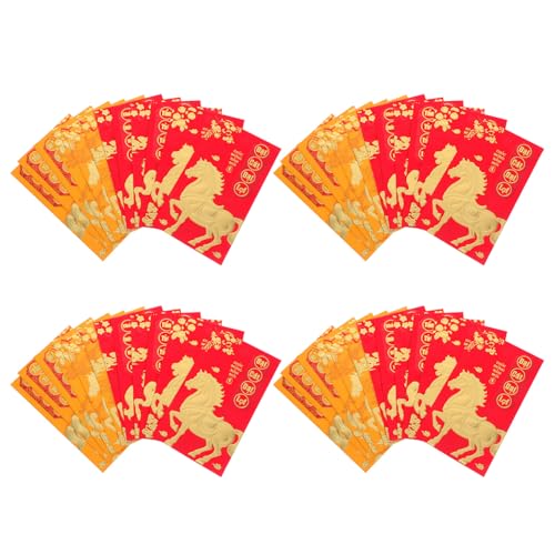 CAXUSD 48 Stück Vietnamesische Neujahrsrote Umschläge Jahr Des Pferdes Hong Bao Umschläge für Frühlingsfest Kreative Designs für Asiatische Feierlichkeiten von CAXUSD
