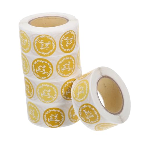 CAXUSD 5 Rollen Rund Danke Sticker Selbstklebende Verschlussaufkleber aus Beschichtetem Papier für Verpackung Stark Haftende Siegelaufkleber für Umschläge und Kleine Unternehmen Frühling von CAXUSD