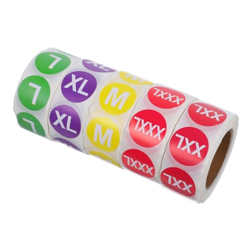 CAXUSD 5 Rollen Runde Größenetiketten Aufkleber Weißer Text Klebeetiketten Für Kleidung S Xxxl Zuverlässige Haftung Schnelle Größenerkennung Vielseitige Größenlabels CAXUSD 5 Rollen Runde Größenetiketten Aufkleber Weißer Text Klebeetiketten Für Kleidung S Xxxl Zuverlässige Haftung Schnelle Größenerkennung Vielseitige Größenlabels von CAXUSD
