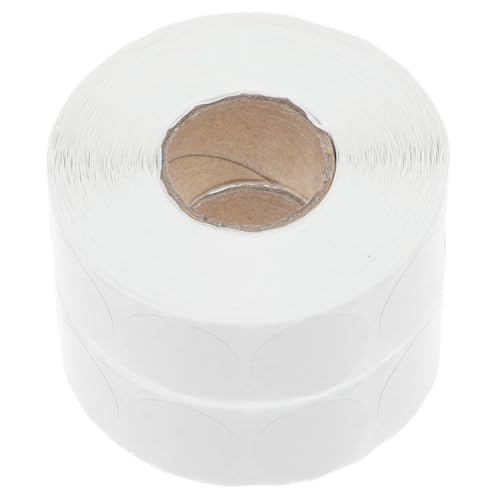 CAXUSD 5 Rollen runde Etikettenrollenaufkleber leere kreisaufkleber selbstklebende Codieretiketten leere Punktaufkleber Etikettenaufkleber Aufkleber aus beschichtetem Papier Weiß von CAXUSD