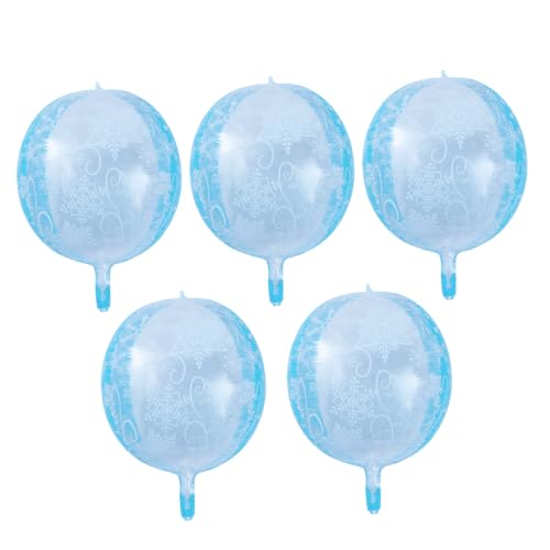 CAXUSD 5 Stück Schneeflocke-ballon Weihnachtsdeko Luftballons Schneeflockenballons Aluminiumballons Geburtstagsparty Liefert Partyballons Festdekorationsballons Aluminiumfolie von CAXUSD