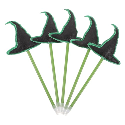 CAXUSD 5 Stück Teiliges Halloween Zauberer Kugelschreiber mit Hexenhut Cartoon Gelstifte für Kreative Party Goodie Bag Füller Langlebige Schul Bastelaccessoires von CAXUSD