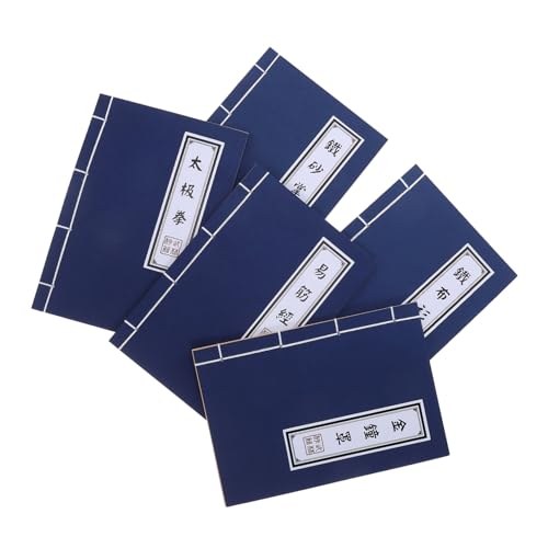 CAXUSD 5 Stück Vintage Kung Fu Notizbücher mit Traditioneller Fadenbindung Chinesisches Stil Journal mit Leeren Blättern Vielseitig für Büro Schule Meetings und Kreatives Schreiben von CAXUSD