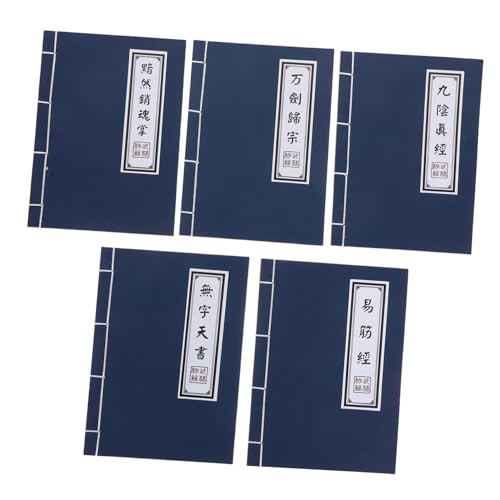 CAXUSD 5 Stück Vintage Martial Arts Notizbücher aus Kraftpapier Unlinierte Chinesische Schreibhefte im Retro-stil Leichtes Journal für Schule Büro und Kreatives Journaling von CAXUSD
