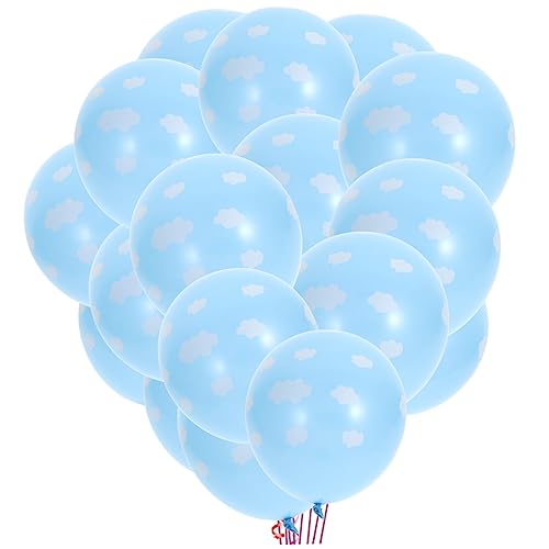 CAXUSD 50 Stück 12 Latexballons Flugzeugballon Blaugrüne Ballons Wolkenballons Pastellballons Gebäckballons Girlande Riesenballon Heliumballons Geburtstagsballons von CAXUSD
