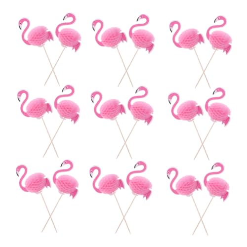 CAXUSD 50 Stück Flamingo-karte Kuchendekorationen Partykuchen-ornamente Dekorative Kuchenspieße Flamingo-partygeschenk Cupcake-ornamente Papier Einfügung Desserttisch 3d von CAXUSD