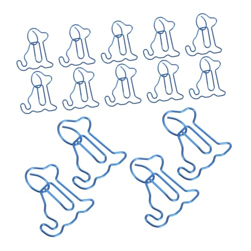CAXUSD 50 Stück Hunde-Büroklammer büromaterial lustige büroartikel lesezeichen hund schulbedarf Schulbüroklammern Mini -Papierclips dekorative Büroklammern hund büroklammern Metall Blue von CAXUSD