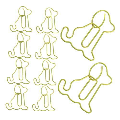 CAXUSD 50 Stück Hunde-Büroklammer lustige lesezeichen Büroklammern für Welpen kreative Büroklammern Lesezeichen-Planer-Clips tierische Büroklammern süße Papierklammern Metall Yellow von CAXUSD