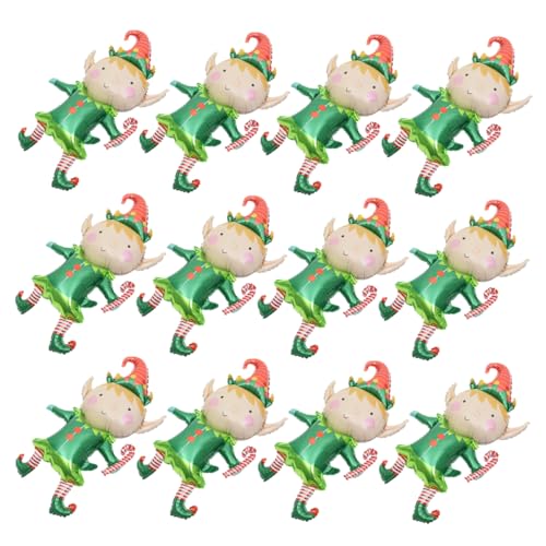 CAXUSD 50 Stück Weihnachtself-luftballons, Weihnachtself-folienballon-elf Mit Zuckerstange, Weihnachtspartybevorzugung von CAXUSD