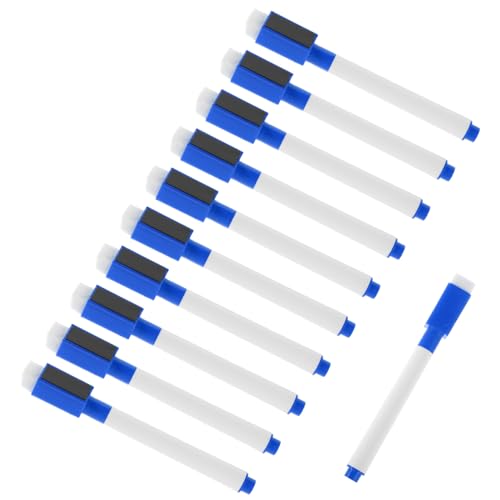 CAXUSD 50 Stück magnetische Markierungen kleine trocken abwischbare Marker feine, trocken abwischbare Marker magnetischer trocken abwischbarer Markerhalter Whiteboard-Marker Plastik Blau von CAXUSD