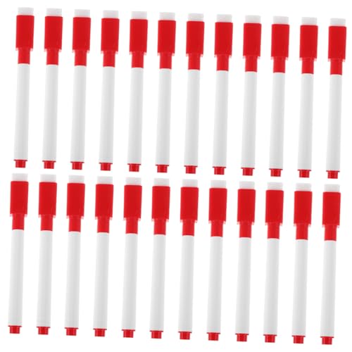 CAXUSD 50 Stück magnetische Markierungen magnetische Markierungstafel Trocken abwischbare Marker für den Kühlschrank trocken abwischbarer Markerhalter magnetisch Plastik rot von CAXUSD